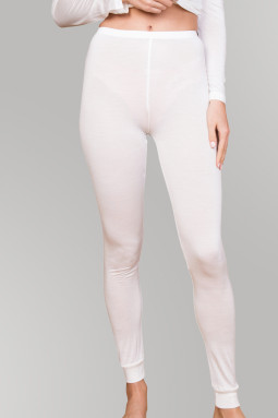 Lady Avenue Pure Silk leggings Off-white